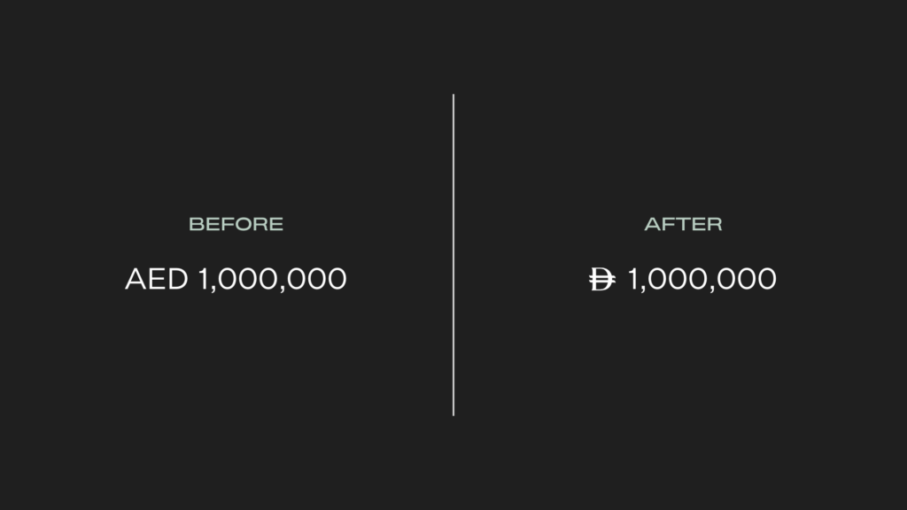 Using the New Dirham Symbol in Business Operations